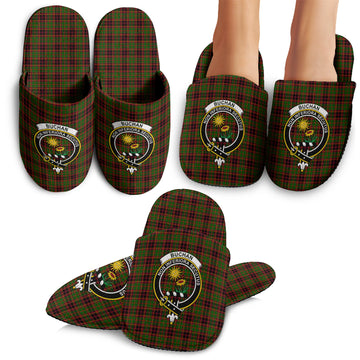 Buchan Modern Tartan Home Slippers with Family Crest