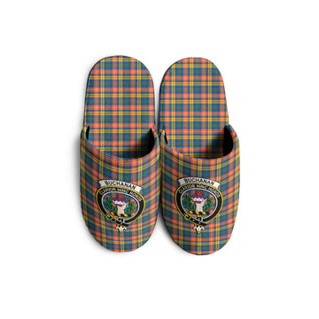 Buchanan Ancient Tartan Home Slippers with Family Crest