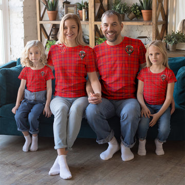 Burnett Modern Tartan T-Shirt with Family Crest