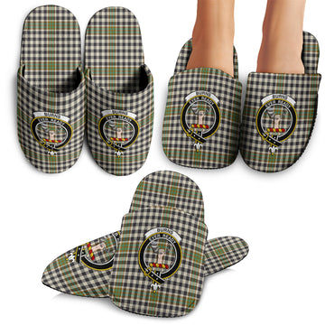 Burns Check Tartan Home Slippers with Family Crest