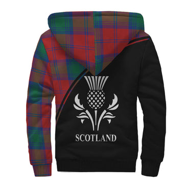Byres (Byses) Tartan Sherpa Hoodie with Family Crest Curve Style