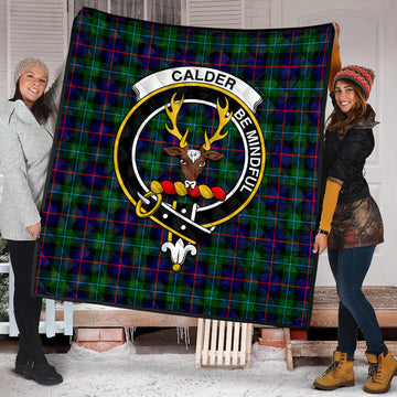 Calder Modern Tartan Quilt with Family Crest