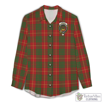 Cameron Tartan Womens Casual Shirt with Family Crest