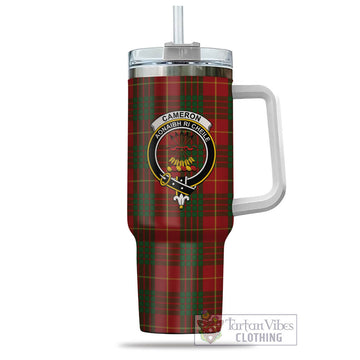 Cameron Tartan and Family Crest Tumbler with Handle