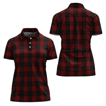 Cameron Black and Red Tartan Polo Shirt For Women