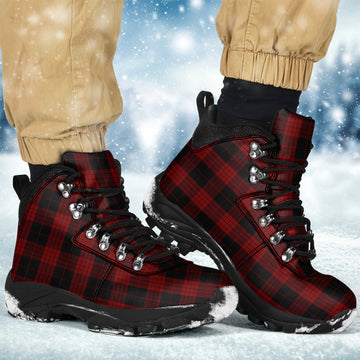 Cameron Black and Red Tartan Alpine Boots