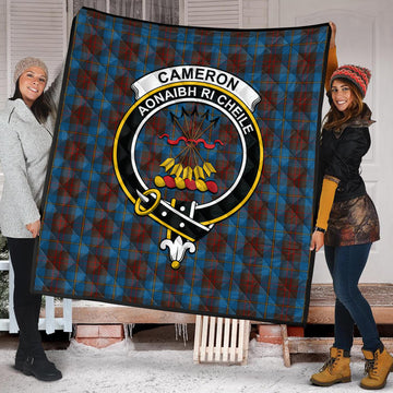 Cameron Hunting Tartan Quilt with Family Crest