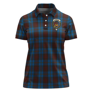 Cameron Hunting Tartan Polo Shirt with Family Crest For Women