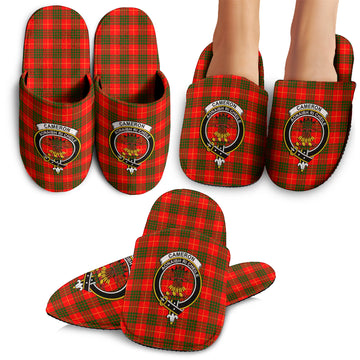 Cameron Modern Tartan Home Slippers with Family Crest