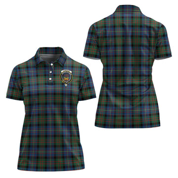 Cameron of Erracht Ancient Tartan Polo Shirt with Family Crest For Women