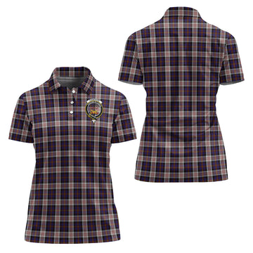 Cameron of Erracht Dress Tartan Polo Shirt with Family Crest For Women