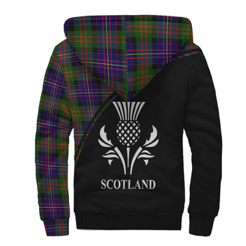 Cameron of Erracht Modern Tartan Sherpa Hoodie with Family Crest Curve Style