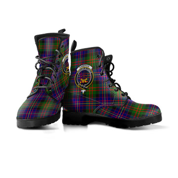 Cameron of Erracht Modern Tartan Leather Boots with Family Crest