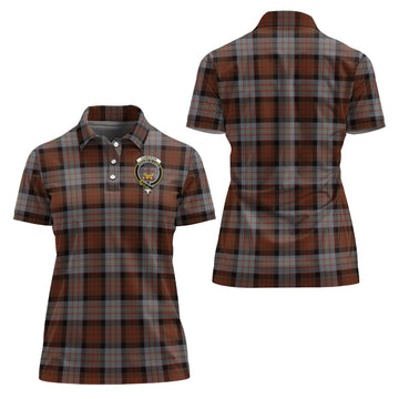 Cameron of Erracht Weathered Tartan Polo Shirt with Family Crest For Women