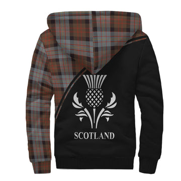 Cameron of Erracht Weathered Tartan Sherpa Hoodie with Family Crest Curve Style