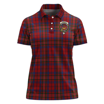 Cameron of Locheil Tartan Polo Shirt with Family Crest For Women
