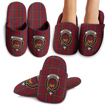Cameron of Locheil Tartan Home Slippers with Family Crest
