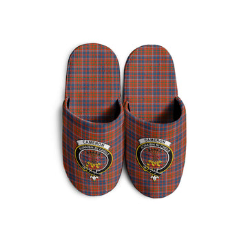 Cameron of Lochiel Ancient Tartan Home Slippers with Family Crest