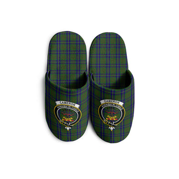 Cameron of Lochiel Hunting Tartan Home Slippers with Family Crest