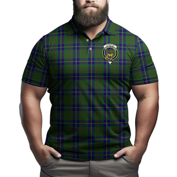 Cameron of Lochiel Hunting Tartan Men's Polo Shirt with Family Crest