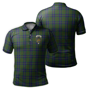 Cameron of Lochiel Hunting Tartan Men's Polo Shirt with Family Crest