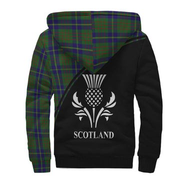 Cameron of Lochiel Hunting Tartan Sherpa Hoodie with Family Crest Curve Style