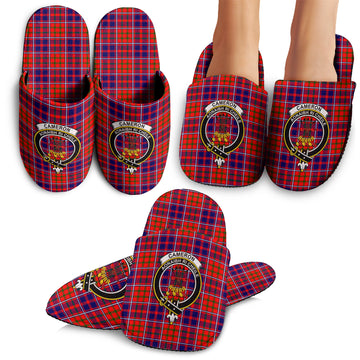Cameron of Lochiel Modern Tartan Home Slippers with Family Crest