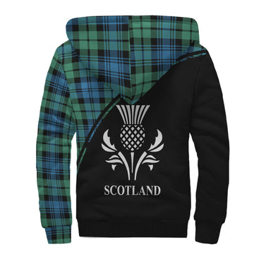 Campbell Ancient 01 Tartan Sherpa Hoodie with Family Crest Curve Style