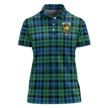 Campbell Ancient 01 Tartan Polo Shirt with Family Crest For Women