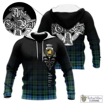 Campbell Ancient 01 Tartan Knitted Hoodie Featuring Alba Gu Brath Family Crest Celtic Inspired