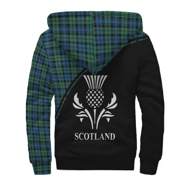 Campbell Ancient 02 Tartan Sherpa Hoodie with Family Crest Curve Style