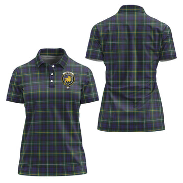 Campbell Argyll Modern Tartan Polo Shirt with Family Crest For Women