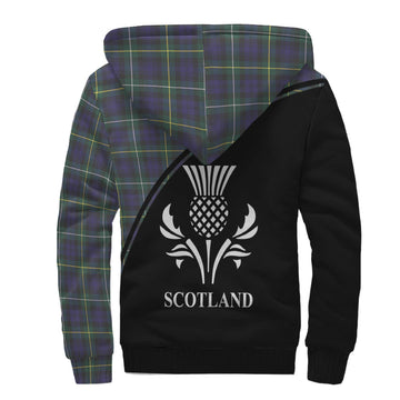 Campbell Argyll Modern Tartan Sherpa Hoodie with Family Crest Curve Style