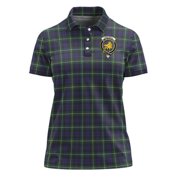 Campbell Argyll Modern Tartan Polo Shirt with Family Crest For Women