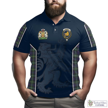 Campbell Argyll Modern Tartan Men's Polo Shirt with Family Crest and Lion Rampant Vibes Sport Style