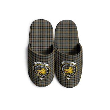 Campbell Argyll Weathered Tartan Home Slippers with Family Crest