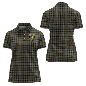 Campbell Argyll Weathered Tartan Polo Shirt with Family Crest For Women