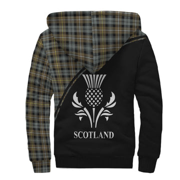 Campbell Argyll Weathered Tartan Sherpa Hoodie with Family Crest Curve Style