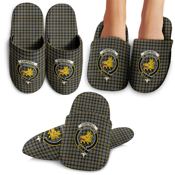 Campbell Argyll Weathered Tartan Home Slippers with Family Crest