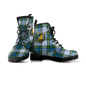 Campbell Dress Tartan Leather Boots with Family Crest