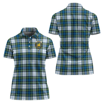Campbell Dress Ancient Tartan Polo Shirt with Family Crest For Women