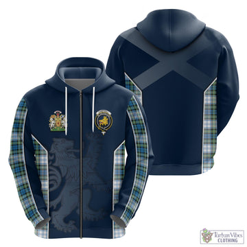 Campbell Dress Ancient Tartan Hoodie with Family Crest and Lion Rampant Vibes Sport Style