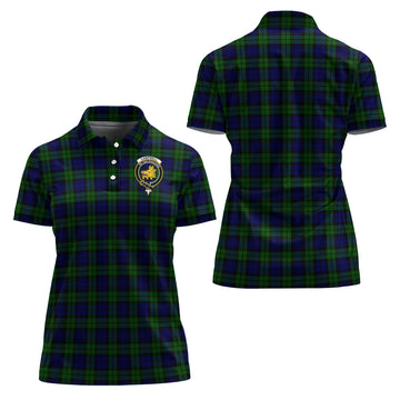 Campbell Modern Tartan Polo Shirt with Family Crest For Women
