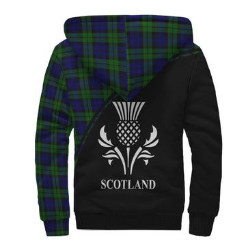 Campbell Modern Tartan Sherpa Hoodie with Family Crest Curve Style