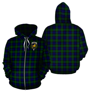 Campbell Modern Tartan Hoodie with Family Crest