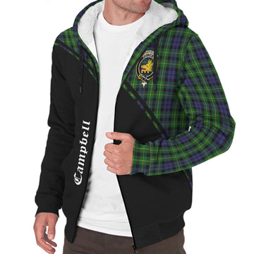 Campbell of Breadalbane Tartan Sherpa Hoodie with Family Crest Curve Style
