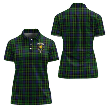 Campbell of Breadalbane Tartan Polo Shirt with Family Crest For Women