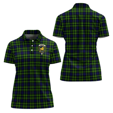Campbell of Breadalbane Modern Tartan Polo Shirt with Family Crest For Women