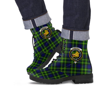 Campbell of Breadalbane Modern Tartan Leather Boots with Family Crest