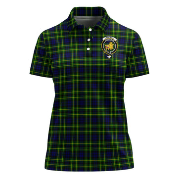 Campbell of Breadalbane Modern Tartan Polo Shirt with Family Crest For Women